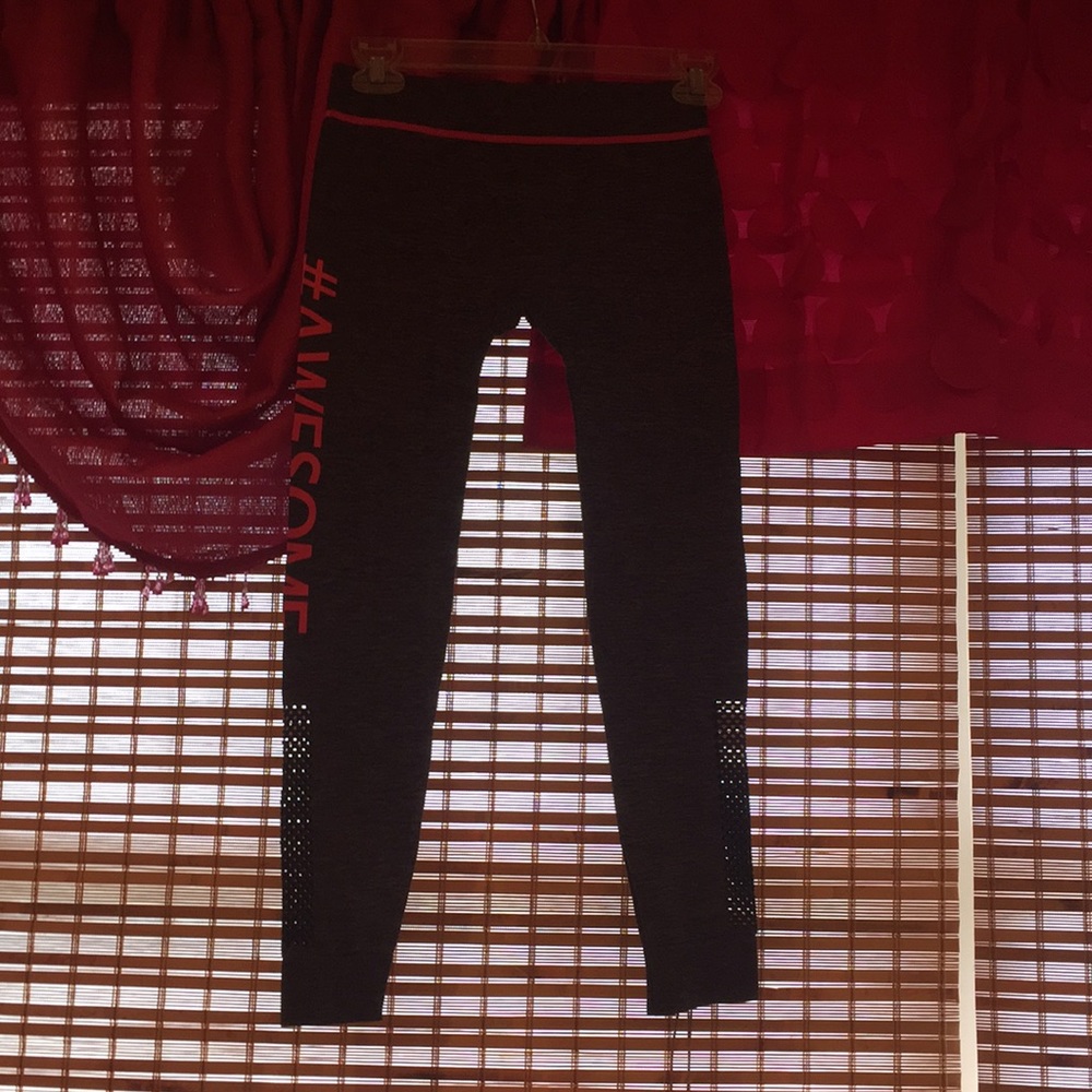 Pink and gray workout pants